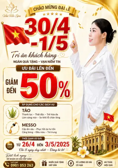 VÂN HÀ SPA – ƯU ĐÃI VÀNG 30/4 – 1/5 